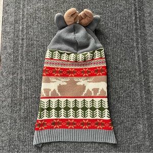 L Reindeer dog sweater with antlers